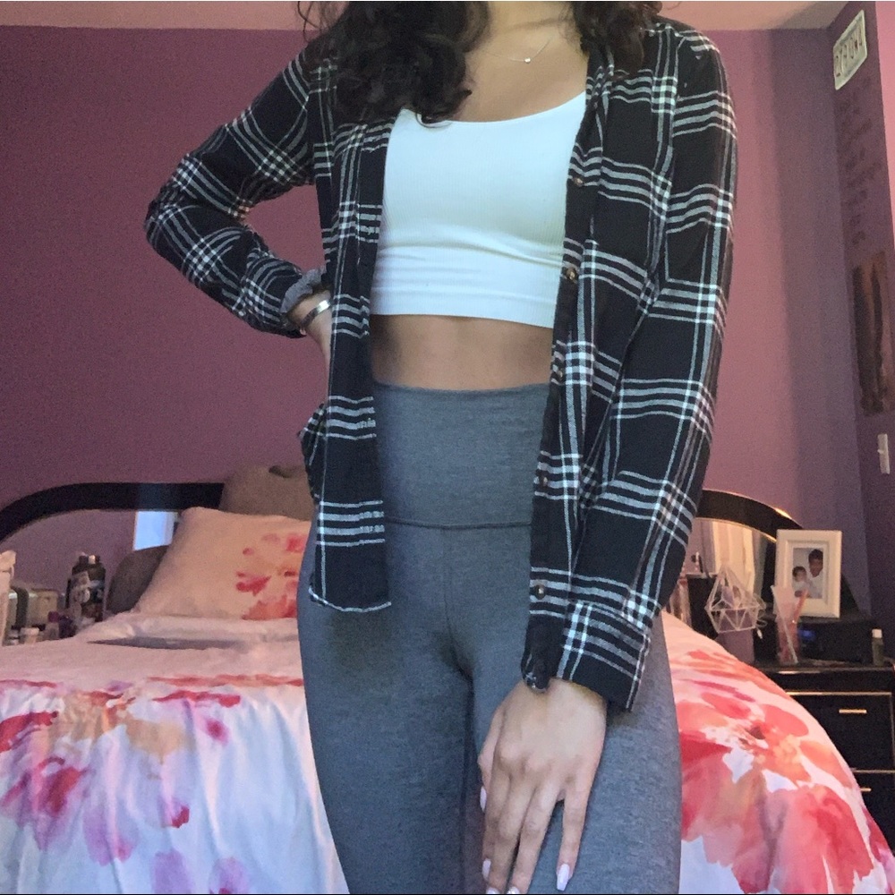 Hollister Black and White Flannel